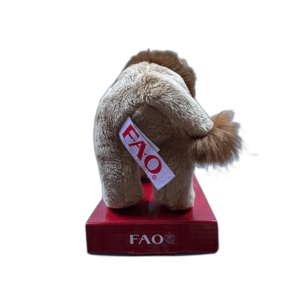 FAO Schwarz Small Lion Plush Toy Stuffed Animal Red Base Display Rare Vintage